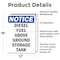 Signmission Diesel Fuel Above Ground Storage Tank OSHA Notice Sign, Vinyl Decal, 12in W x 18in L, 2PK OS-2PACK-NS-D-1218-V-10994 - alternate 5